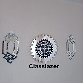 Aynalı Pleksi Duvar Saati 3 lü set