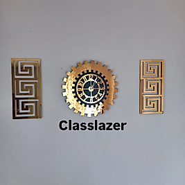 Aynalı Pleksi Duvar Saati 3 lü set Tablo